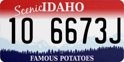 ID license plate 1O6673J