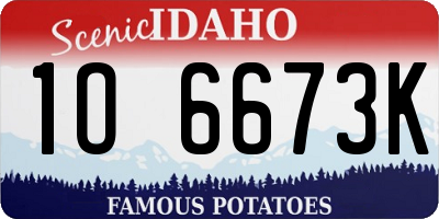 ID license plate 1O6673K