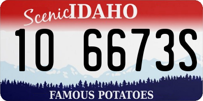 ID license plate 1O6673S