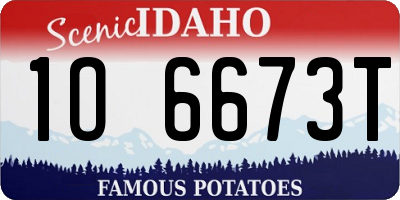 ID license plate 1O6673T