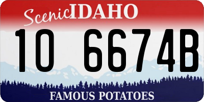 ID license plate 1O6674B