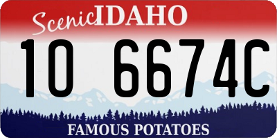 ID license plate 1O6674C