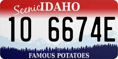 ID license plate 1O6674E