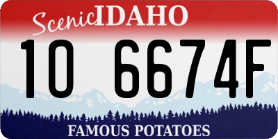 ID license plate 1O6674F