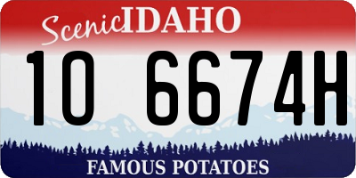 ID license plate 1O6674H