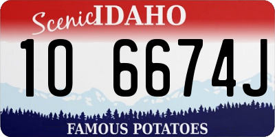 ID license plate 1O6674J