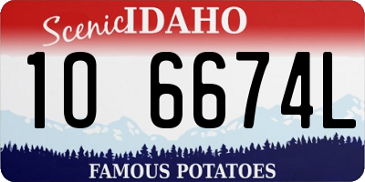 ID license plate 1O6674L