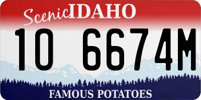 ID license plate 1O6674M