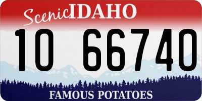 ID license plate 1O6674O