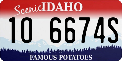 ID license plate 1O6674S