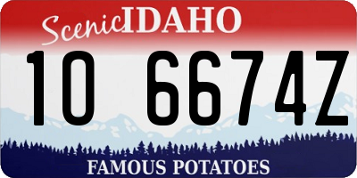 ID license plate 1O6674Z