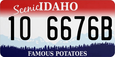 ID license plate 1O6676B