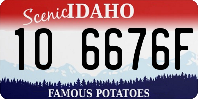 ID license plate 1O6676F