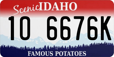 ID license plate 1O6676K