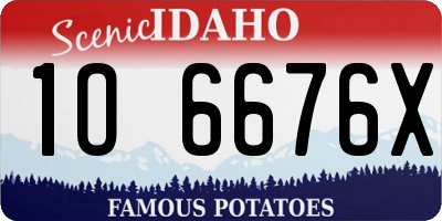ID license plate 1O6676X