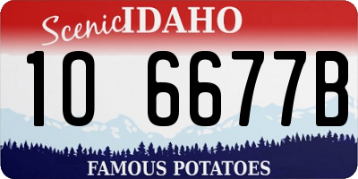 ID license plate 1O6677B