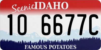 ID license plate 1O6677C