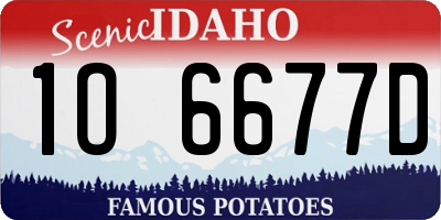 ID license plate 1O6677D