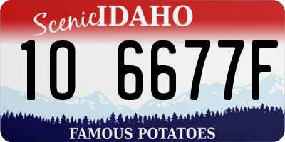 ID license plate 1O6677F