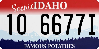 ID license plate 1O6677I
