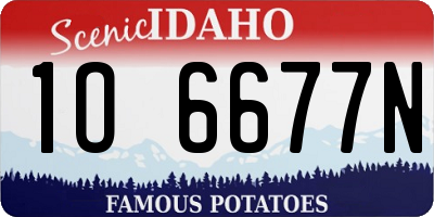 ID license plate 1O6677N