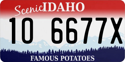 ID license plate 1O6677X