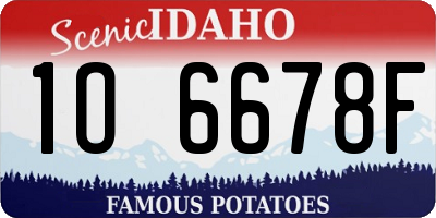 ID license plate 1O6678F