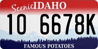 ID license plate 1O6678K