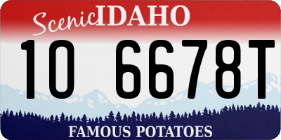 ID license plate 1O6678T