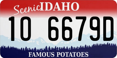 ID license plate 1O6679D