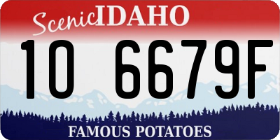 ID license plate 1O6679F
