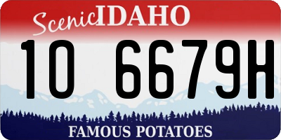 ID license plate 1O6679H