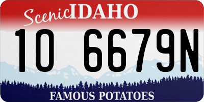 ID license plate 1O6679N