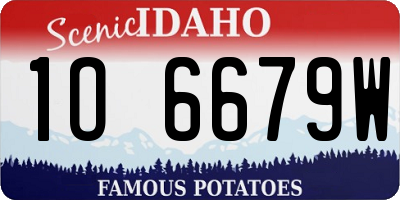 ID license plate 1O6679W