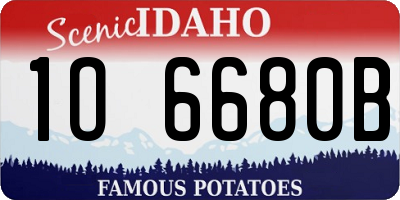 ID license plate 1O6680B