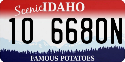 ID license plate 1O6680N