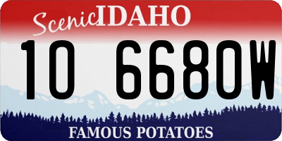 ID license plate 1O6680W