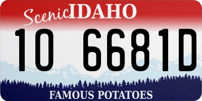 ID license plate 1O6681D