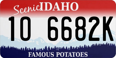 ID license plate 1O6682K