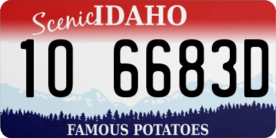ID license plate 1O6683D