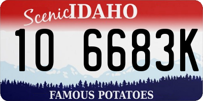 ID license plate 1O6683K