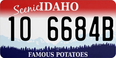 ID license plate 1O6684B