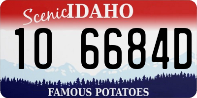 ID license plate 1O6684D