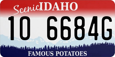 ID license plate 1O6684G