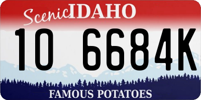 ID license plate 1O6684K