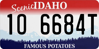 ID license plate 1O6684T