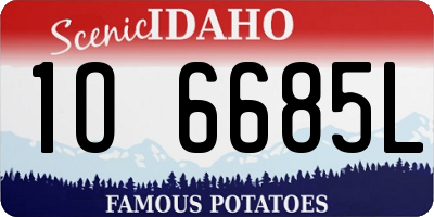 ID license plate 1O6685L