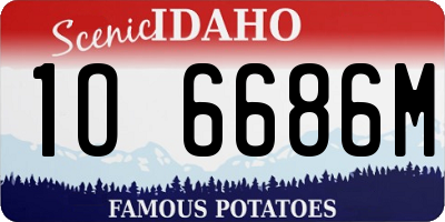 ID license plate 1O6686M