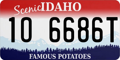 ID license plate 1O6686T
