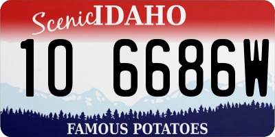 ID license plate 1O6686W